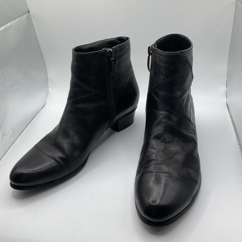 Regarde Le Ciel Stefany 396 Ankle Boots Black Leather‎ Patchwork Sz 40 US 8 $210